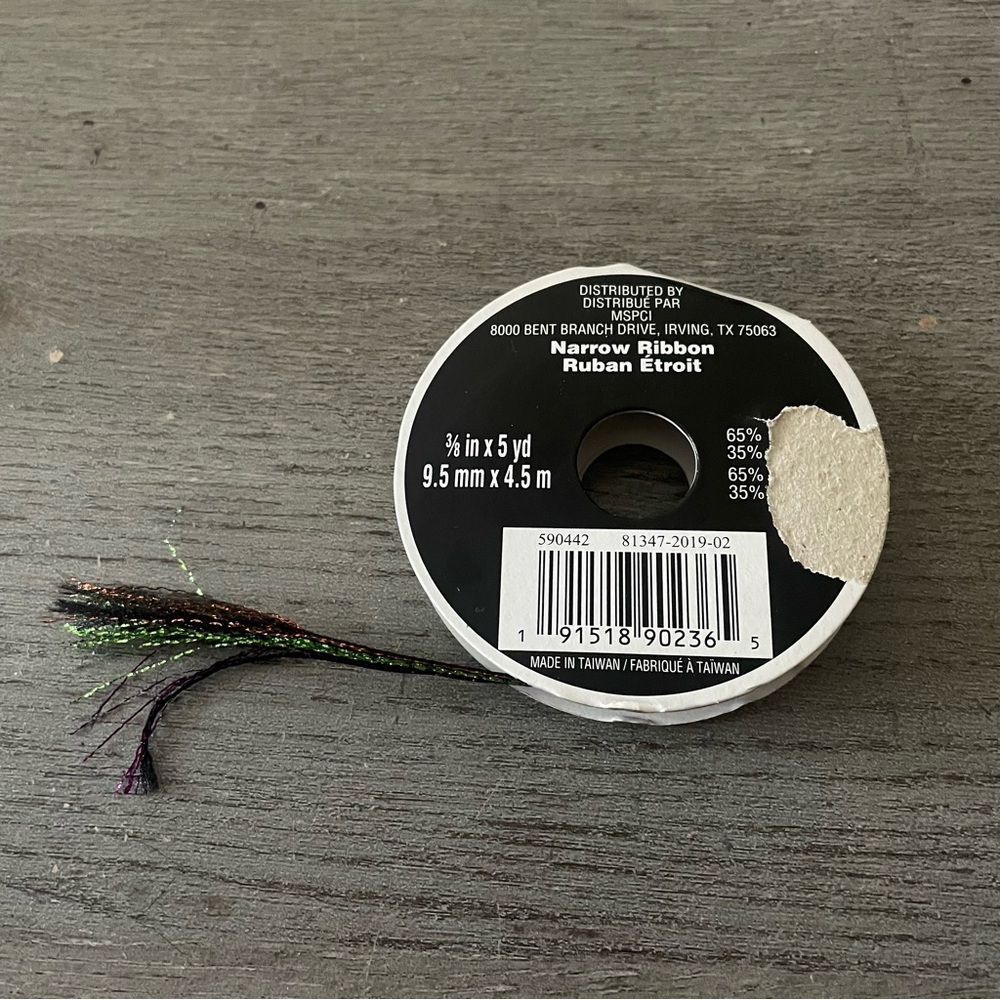 Michaels Sparkle Metallic Narrow Ribbon Bundle in Black, Green, Purple